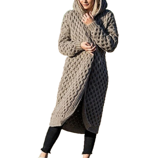 Cardigan Femme Long à Capuche – Cocooning Chic