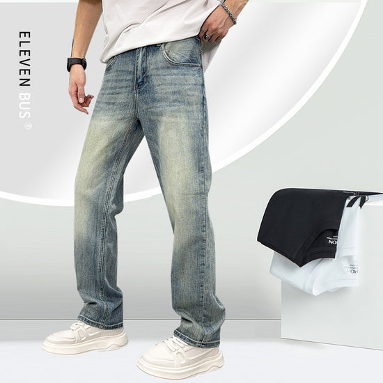 Jean Homme Ample Élastique Bleu Clair – Casual