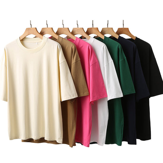 T-Shirt Homme Coton Col Rond Loose – Fashion Manches Courtes Confort