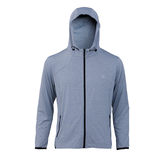 Sweat Homme Gris Sport Capuche Zip – Manches Longues Fitness